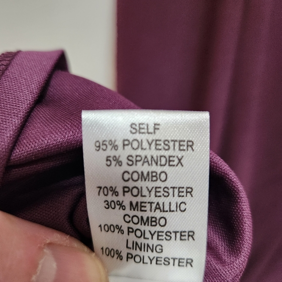 One By Eight Women's Cocktail Dress Wine Metallic Sleeveless Size 14 - Picture 8 of 8